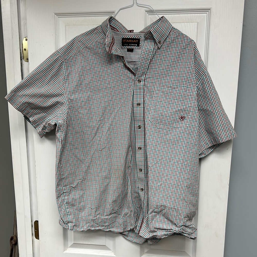 Ariat Red plaid Casual Button Down Shirt